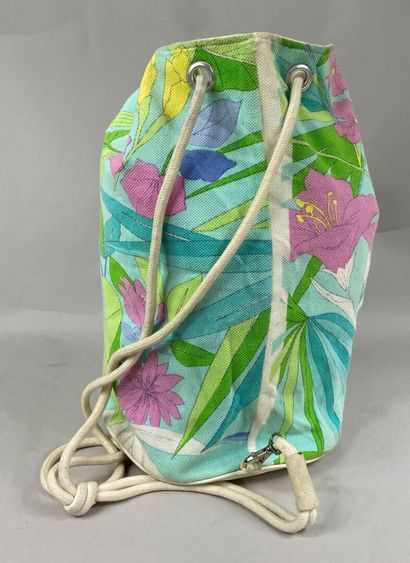 LEONARD 
Printed cotton purse with vegetal...