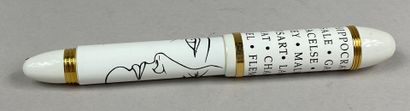  Pierre-Yves TREMOIS 
Fountain pen model Himalaya in white resin and gilded metal...