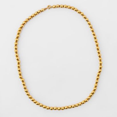 Yellow gold necklace (750) made of balls...