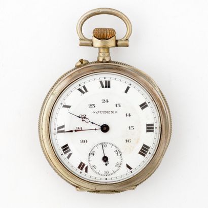  Pocket watch in silver niello (800), the case decorated with a cartouche in a frame...
