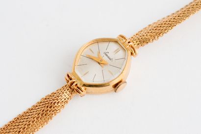  EXACTA 
Ladies' wristwatch in yellow gold (750), oblong case, satin-finish dial,...