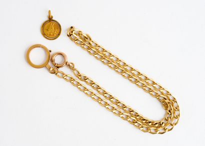 Yellow gold (750) chain with curb chain 
Weight...