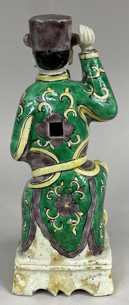  CHINA, 20th century 
Enameled cookie statuette in the Green Family style representing...