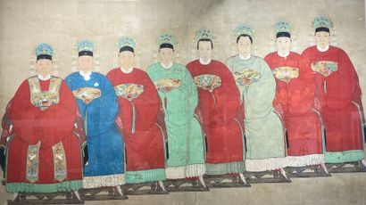  CHINA, 20th century 
Important portrait of female ancestors over several generations....