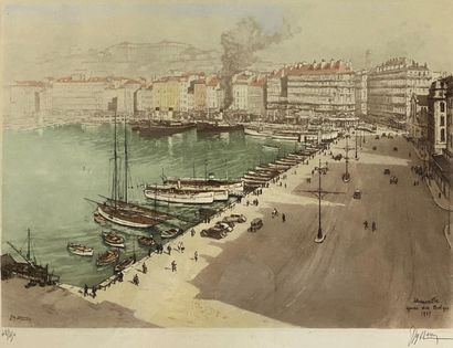 Joanny DREVET (1889-1969) 
Marseille, quai...