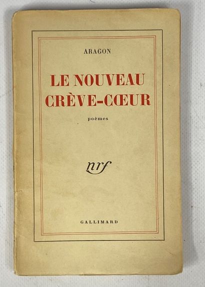  Louis ARAGON (1897-1982) 
Le nouveau crève-coeur 
Paris, Gallimard 1948 
Avec autographe...