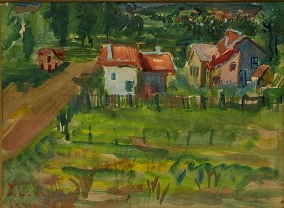 Joseph LEVIN (1894-1979) 
Vue de village...
