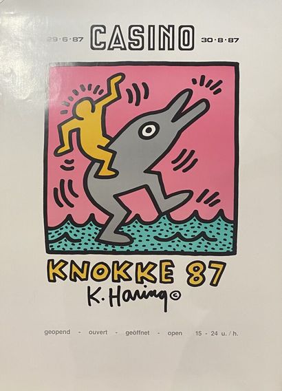  Keith HARING (1958-1990), after
Knokke 87 
Casino exhibition poster from 29.6.87... Gazette Drouot