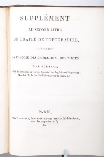 null PUISSANT (Louis) : Traité de topographie, d'arpentage et de nivellement. Paris,...