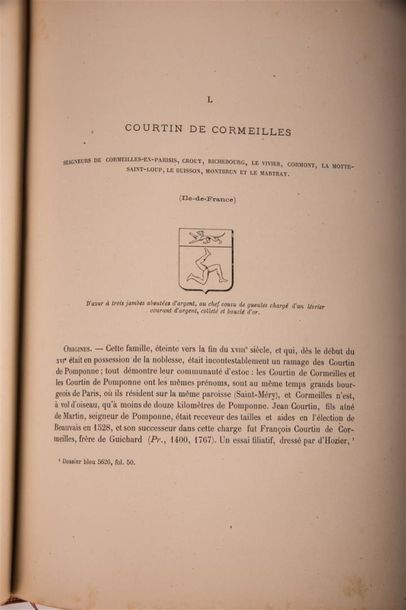 null POLI (Vicomte Oscar de) : Histoire généalogique des Courtin. Paris, Au Conseil...