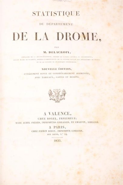 null DELACROIX (Nicolas) : Statistique du département de la Drôme. Nouvelle édition,...