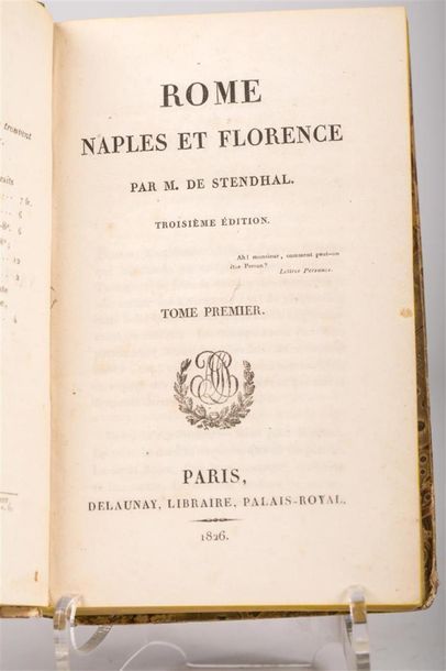 null STENDHAL (Henri Beyle, dit) : Rome, Naples et Florence. Troisième édition. Paris,...