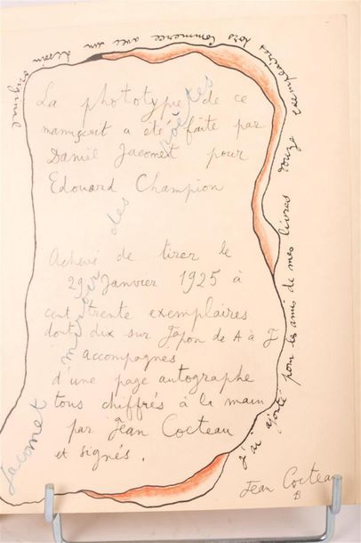 null COCTEAU (Jean) : Le Mystère de Jean l'Oiseleur. Monologues. 1924. [Paris], (Édouard...