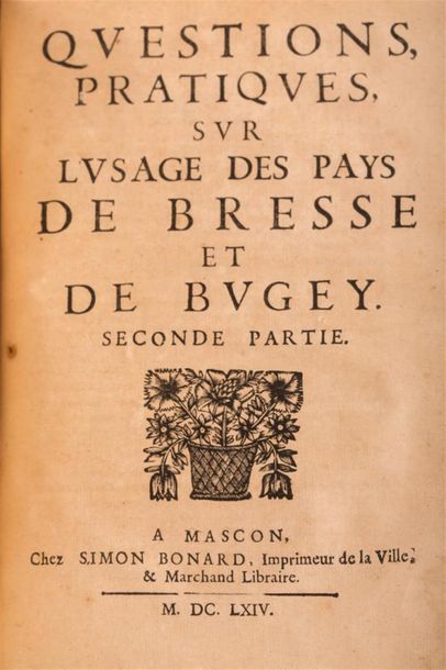null REVEL (Charles) : L'usage des pays de Bresse, Bugey, Valromey et Gez, leurs...