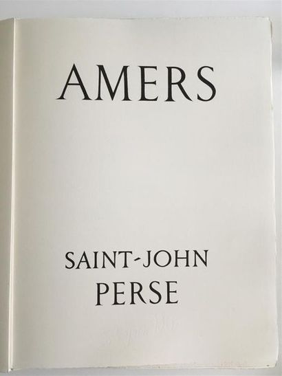null SAINT-JOHN PERSE (LEGER Alexis) : Amers. Marseille, Les Bibliophiles de Provence,...