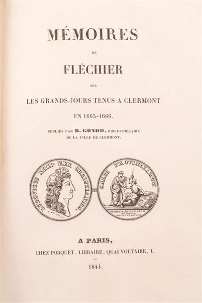 null FLÉCHIER (Esprit) : Mémoires sur les grands-jours tenus à Clermont en 1665-1666....