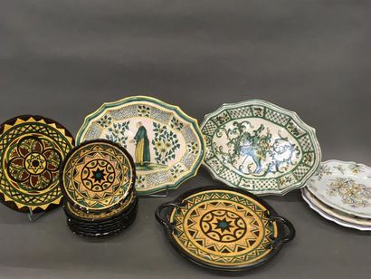 null Lot de faience moderne : plats et assiettes dont Gien