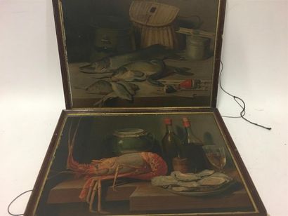 null Deux chromolithographies
Nature morte aux poissons
Nature morte aux huitres
40...