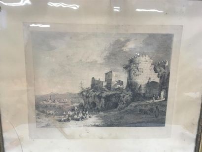 null gravure en noir
Château en ruine cadre Restauration
44 x 56 cm