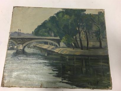 null BONAL
La Seine vue de Paris huile sur toile signée 