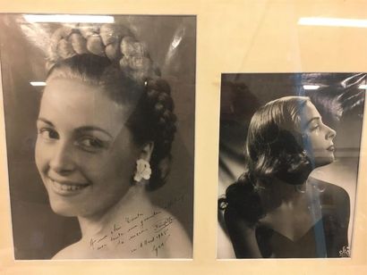 null Deux photos dédicacée d'une actrice en 1945 située à Lyon 
Grande photo : 28...