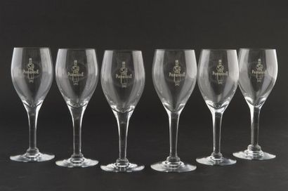 null Six verres à vin à pied, en verre sablés « Paul Bocuse »