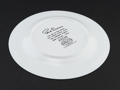 null Six assiettes en porcelaine éditées pour le concours Bocuse d'or 1991, décor...