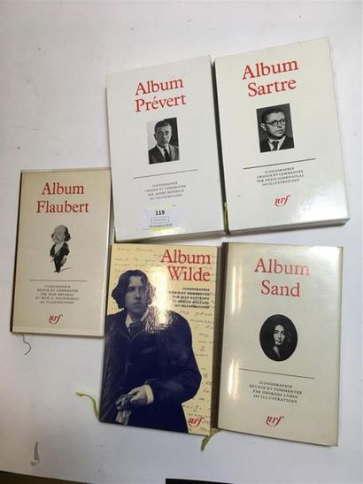 null Un ensemble de 5 albums de La Pléiade : Flaubert, Wilde, Sand, Sartre, Prév...