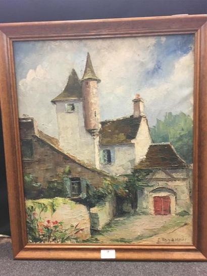 null TISSANDIE
Vue de maison 
Huile sur toile
Signée en bas à droite
54 x 44 cm