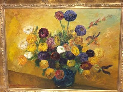 null Georges-Amélie RAVIER (1912-2000)
Bouquet de fleurs 
Huile sur toile
Signée...