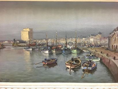 null Gabriel AUGIZEAU (1894-1963)
Vue du port des Sables d'Olonne
Huile sur toile
Signé...