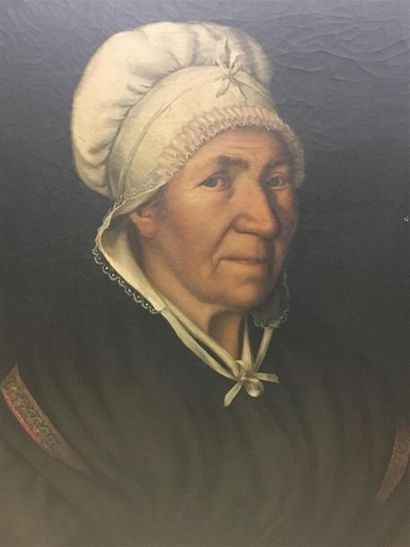 null Ecole française 19ème siècle
Portrait d'une vieille femme
huile sur toile
64...