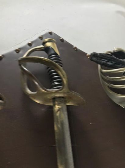 null Panoplie de sabres français modèle d'infanterie 1882, 1845, sabre d'officier...