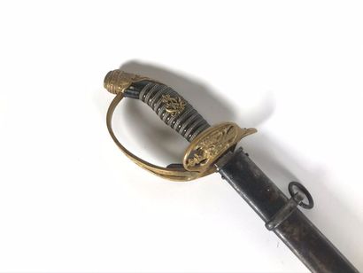 null Epée d'officier royaume de Prusse clavier articulé modèle 1889, avec fourreau...