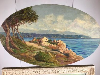null Deux vues de Méditerrannée
vue ovale signée Faure
27 x 43 cm
