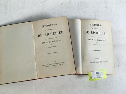 null « Mémoires du Maréchal Duc de Richelieu », 1868, 2 volumes.