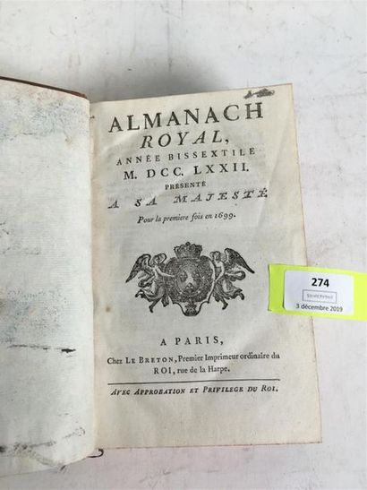 null « Almanach royal » : Année 1772.
