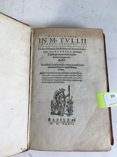 null Cicéron. Imprimé à Bâle, 1536.