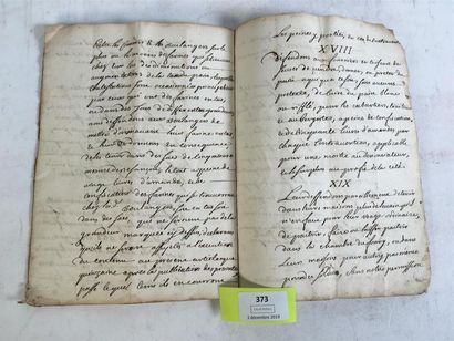 null Manuscrit XVIIIe relatif aux boulangers, cuiseurs, meuniers, etc.. de Besançon.....
