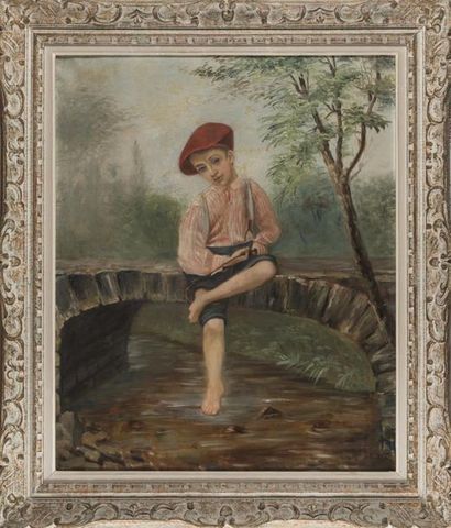 null Ecole moderne, 
Jeune pêcheur
Huile sur toile
72 x 60 cm