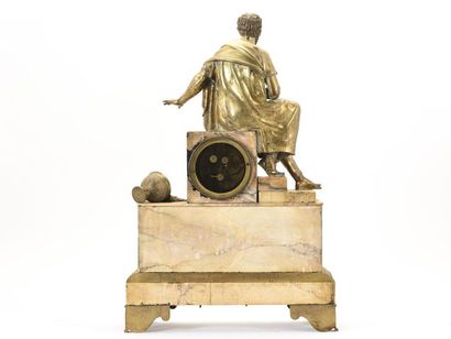 null Importante pendule en bronze : Hippocrate refusant les présents d'Artaxerxes
Base...