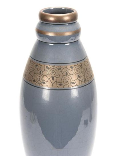 null PINON HEUZE, 
Paire de vases balustre en faïence, 
vers 1930
H : 43 cm