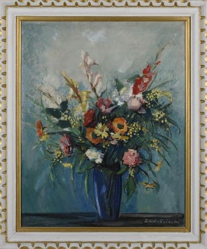 null Czeslaw ZAWADZINSKI (1878-1936)
Bouquet de fleurs 
Huile sur toile
Signée en...