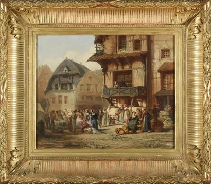 null Léonard SAURFELT (1840 - ?)
Vue de ville 
Huile sur toile
Signée et datée 1878...