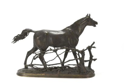 null Pierre Jules MENE (1810-1879)
Cheval à la Barrière 
Epreuve en bronze DJINN...