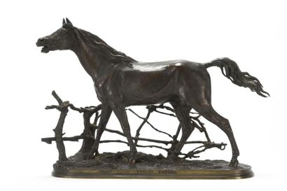 null Pierre Jules MENE (1810-1879)
Cheval à la Barrière 
Epreuve en bronze DJINN...