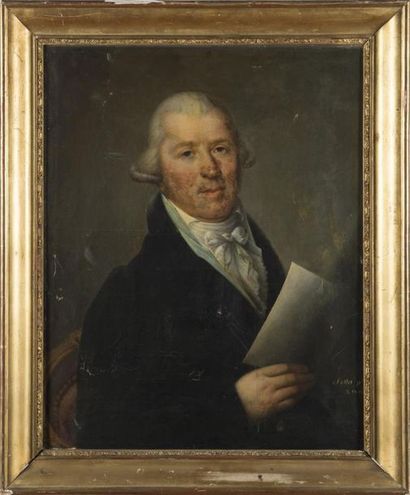 null SOTTA (école napolitaine du 18ème siècle)
Portrait d'homme 
huile sur toile
Signée...