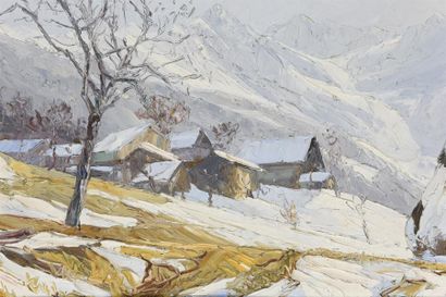 null Étienne ALBRIEUX (1891-1962)
Village de Pannissières sous la neige, à Allevart...