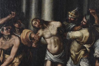 null Ecole italienne 16ème siècle
Le Christ à la colonne 
Huile sur toile 
50 x 40...