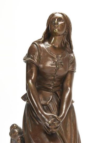 null Eugène LAURENT (1832-1898)
Jeanne d'Arc à Domremy
Epreuve en bronze patiné
Signée
H...